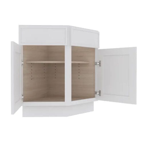 Opulent White Shaker Base End Corner Cabinet