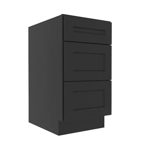 Sovereign Onyx Black Shaker Base Cabinet with 3 Drawers