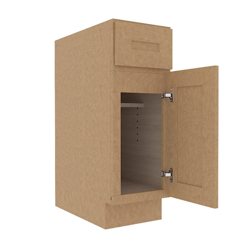 Noble Honey Wheat Shaker Base Cabinet with 1 Door