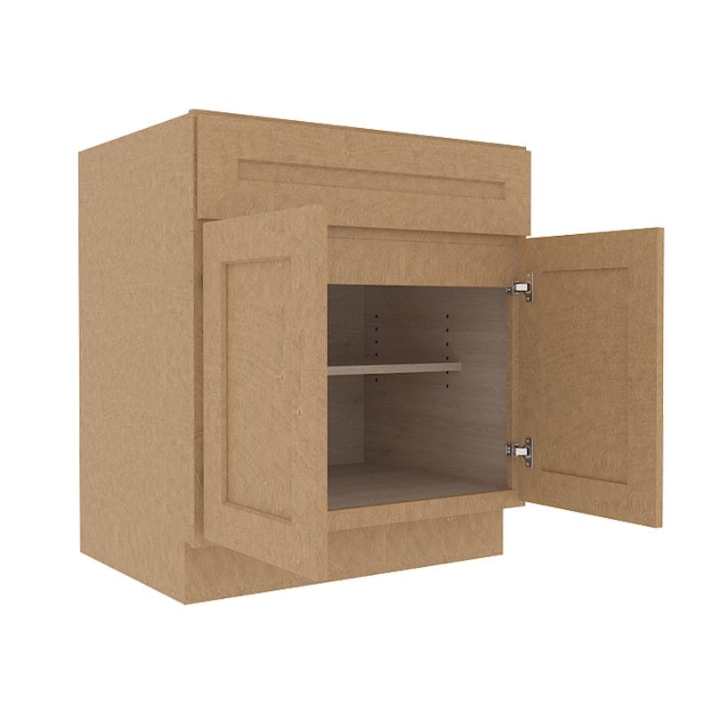 Noble Honey Wheat Shaker Base Cabinet with 2 Doors