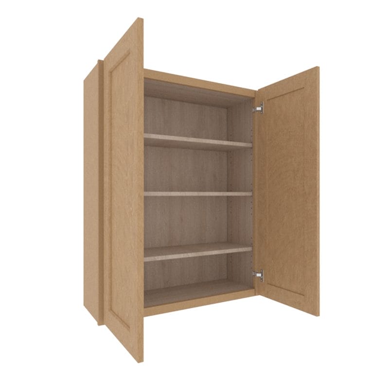 Noble Honey Wheat Shaker Wall Cabinet with 2 Doors