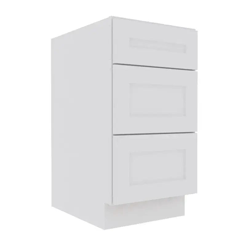 Opulent White Shaker Base Cabinet with 3 Drawers