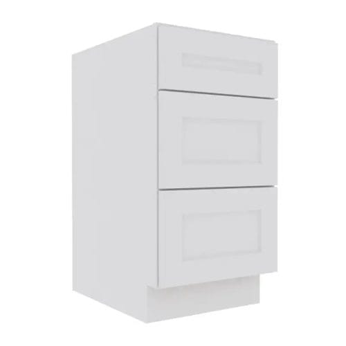 Opulent White Shaker Base Cabinet with 3 Drawers