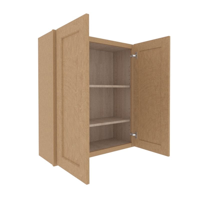 Noble Honey Wheat Shaker Wall Cabinet with 2 Doors