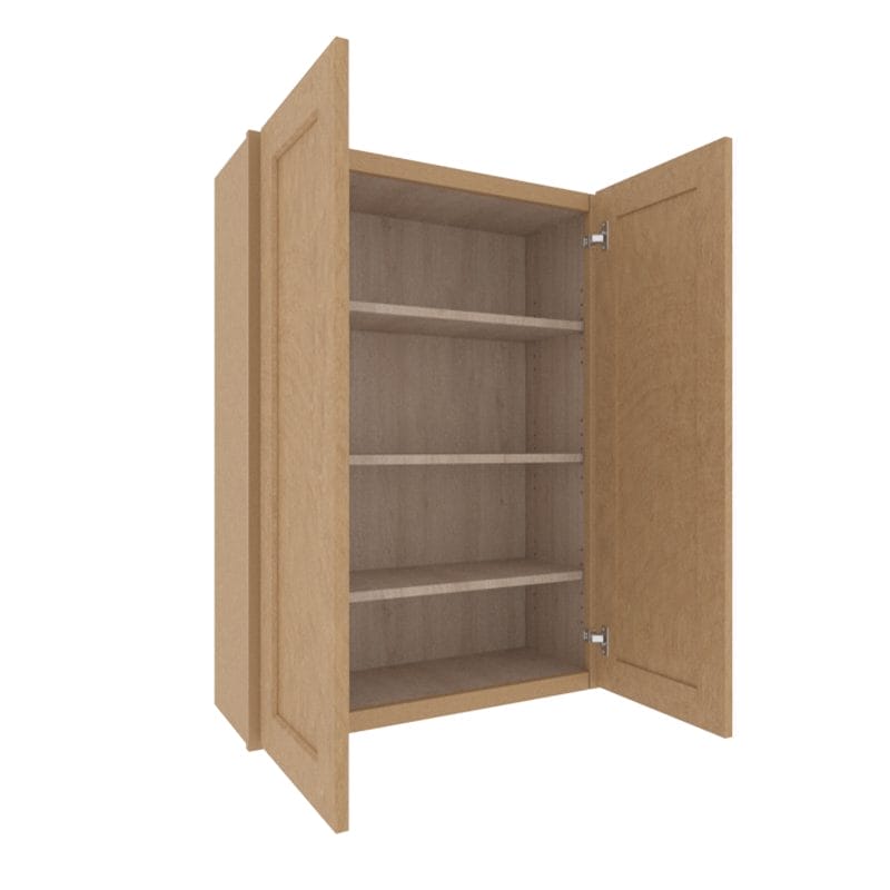 Noble Honey Wheat Shaker Wall Cabinet with 2 Doors