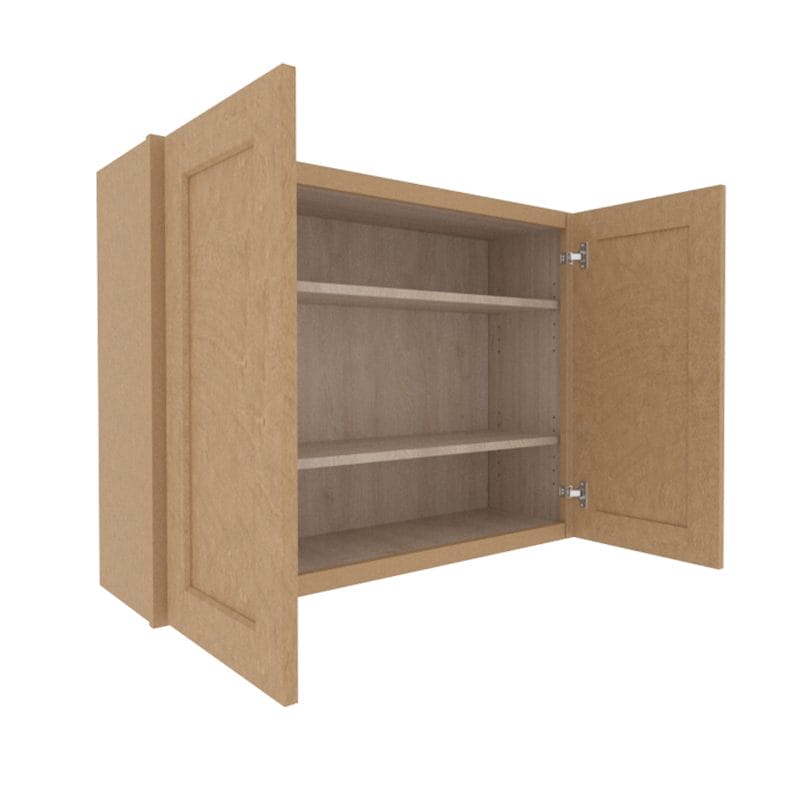 Noble Honey Wheat Shaker Wall Cabinet with 2 Doors