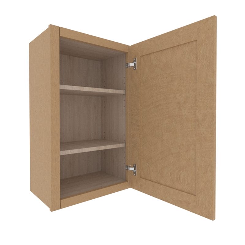 Noble Honey Wheat Shaker Wall Cabinet with 1 Door