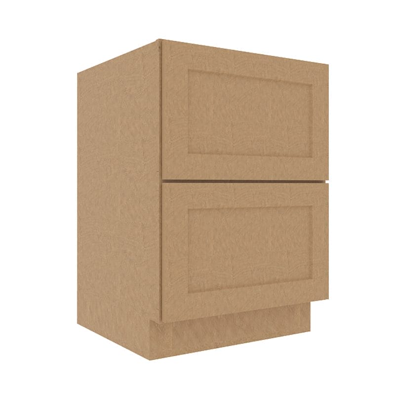 Noble Honey Wheat Shaker Base Cabinet with 2 Drawers