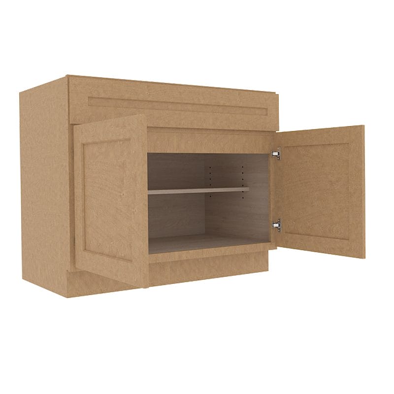 Noble Honey Wheat Shaker Base Cabinet with 2 Doors