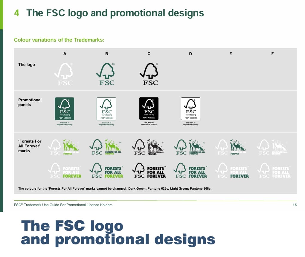 Cabinet - The FSC logo and promotional designs The FSC logo and promotional designs
