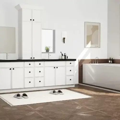 Ethereal Shaker White Micro Bathroom Vanities