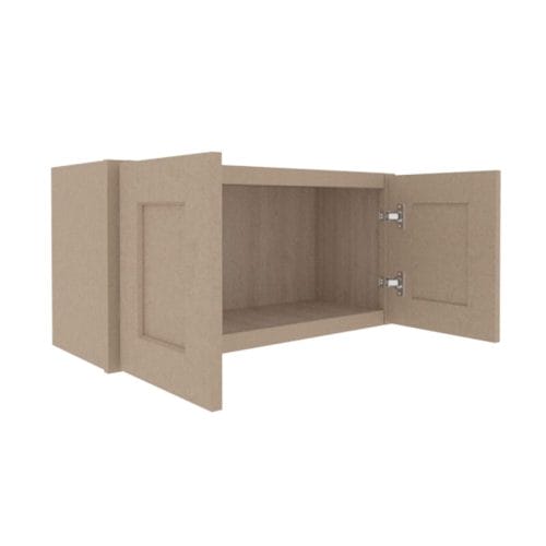Noble Honey Wheat Shaker Wall Cabinet with 2 Doors
