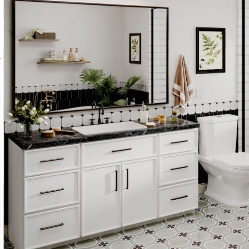 Ethereal Shaker White Micro Bathroom Vanities
