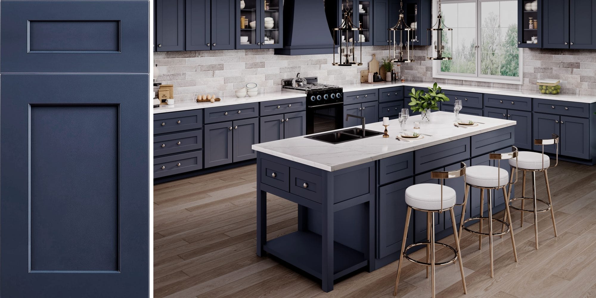 Imperial Shaker Midnight Blue Kitchen Cabinets