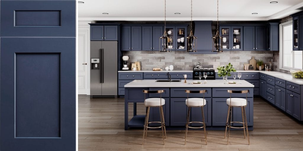 Imperial Shaker Midnight Blue Kitchen Cabinets