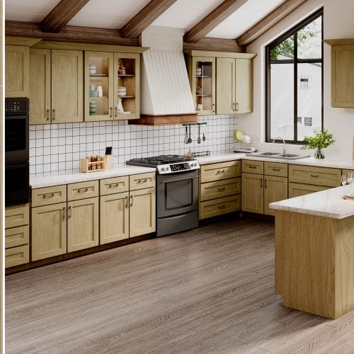 Noble Shaker Honey Wheat Kitchen Cabinets
