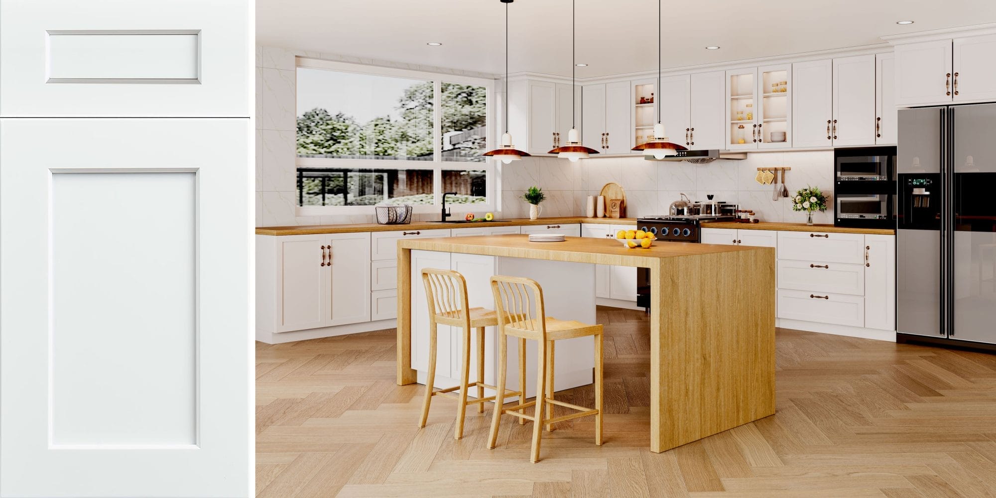 Opulent Shaker White Kitchen Cabinets