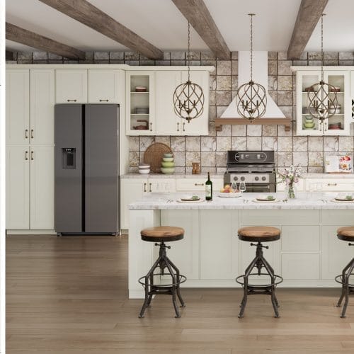 Serene Shaker Dove White Kitchen Cabinets