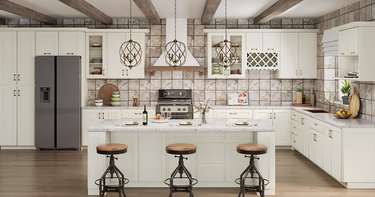 Serene Shaker Dove White Kitchen Cabinets