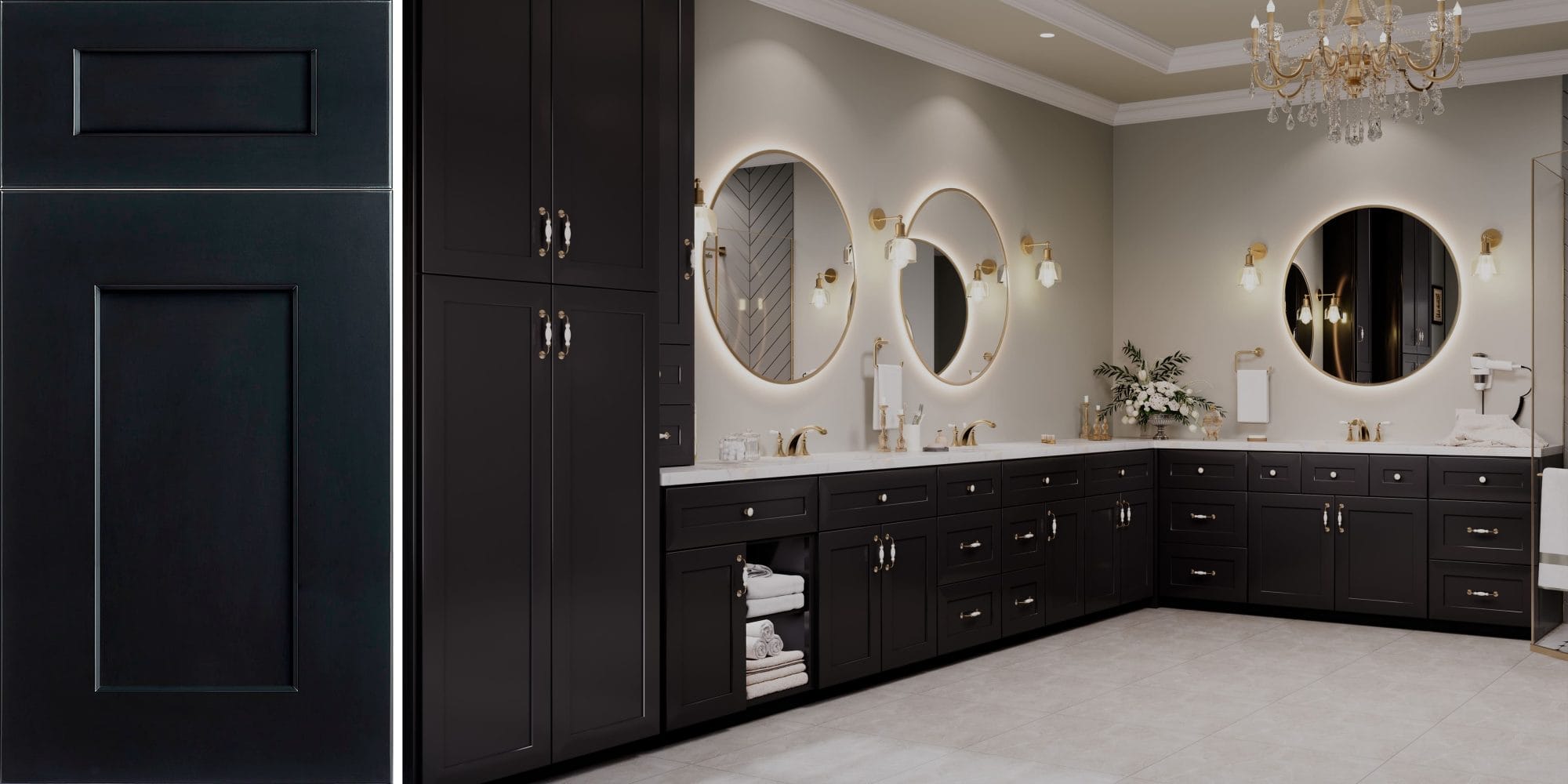 Sovereign Shaker Onyx Black Bathroom Vanities