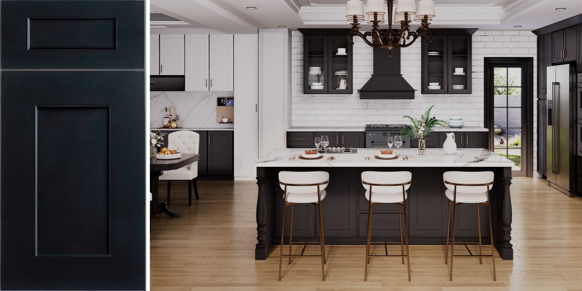 Sovereign Shaker Onyx Black Kitchen Cabinets