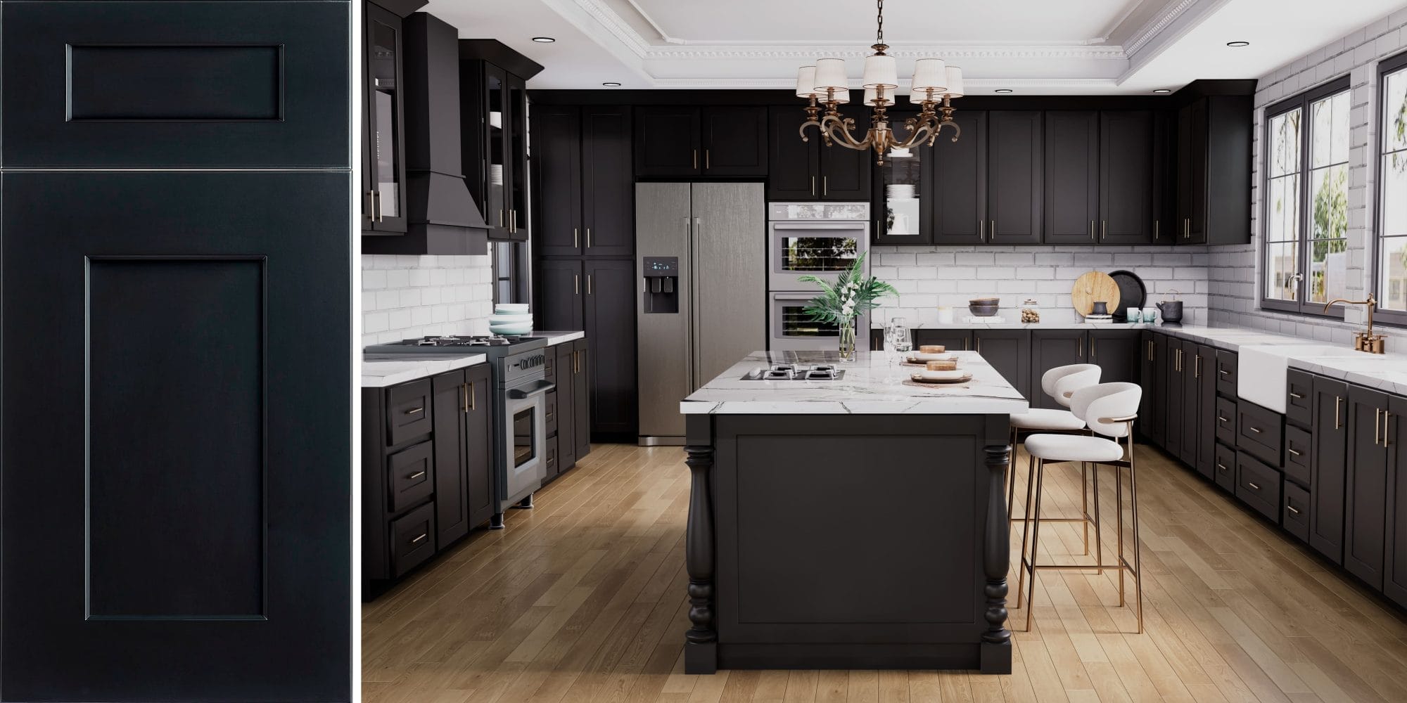 Sovereign Shaker Onyx Black Kitchen Cabinets
