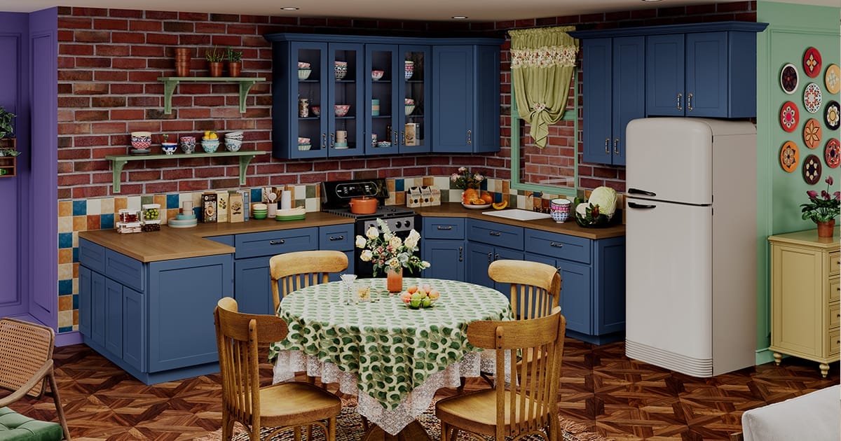 90s-Inspired Cozy Apartment Kitchen