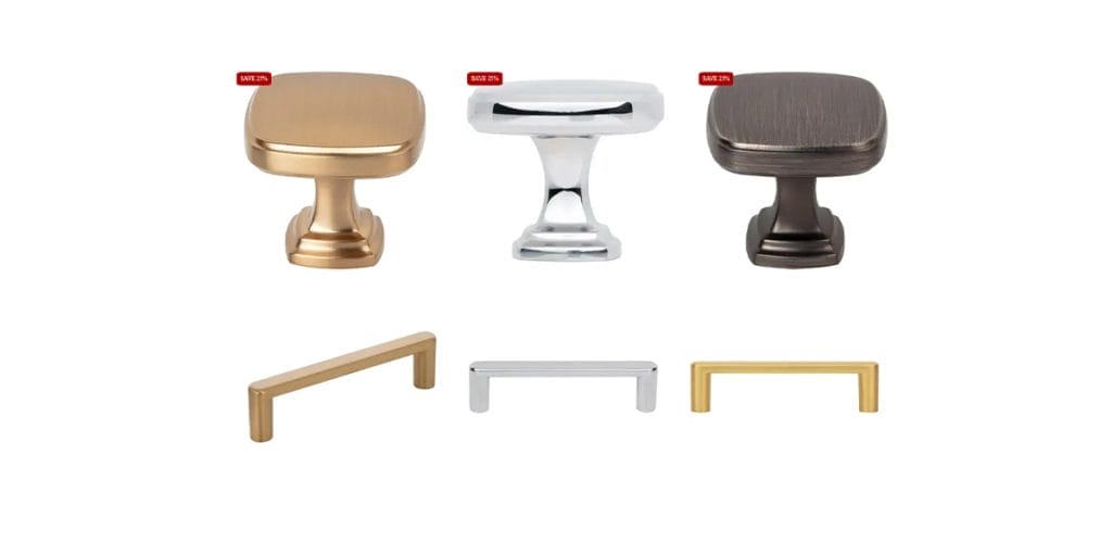 Cabinet Hardware Finishes — Brushed Nickel, Matte Black, Brass, and Chrome