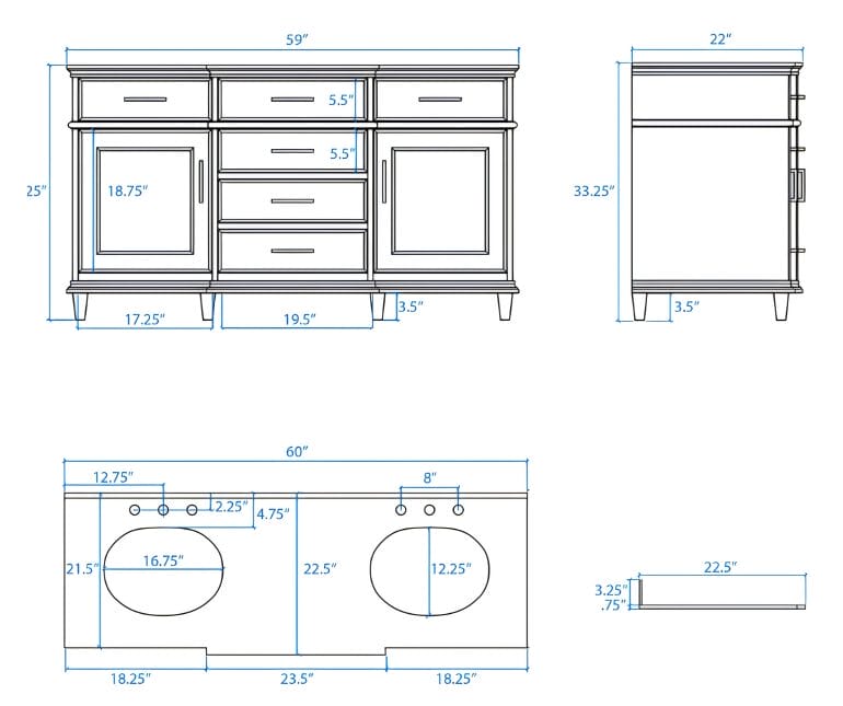 Bathroom Vanity Structure Diagram