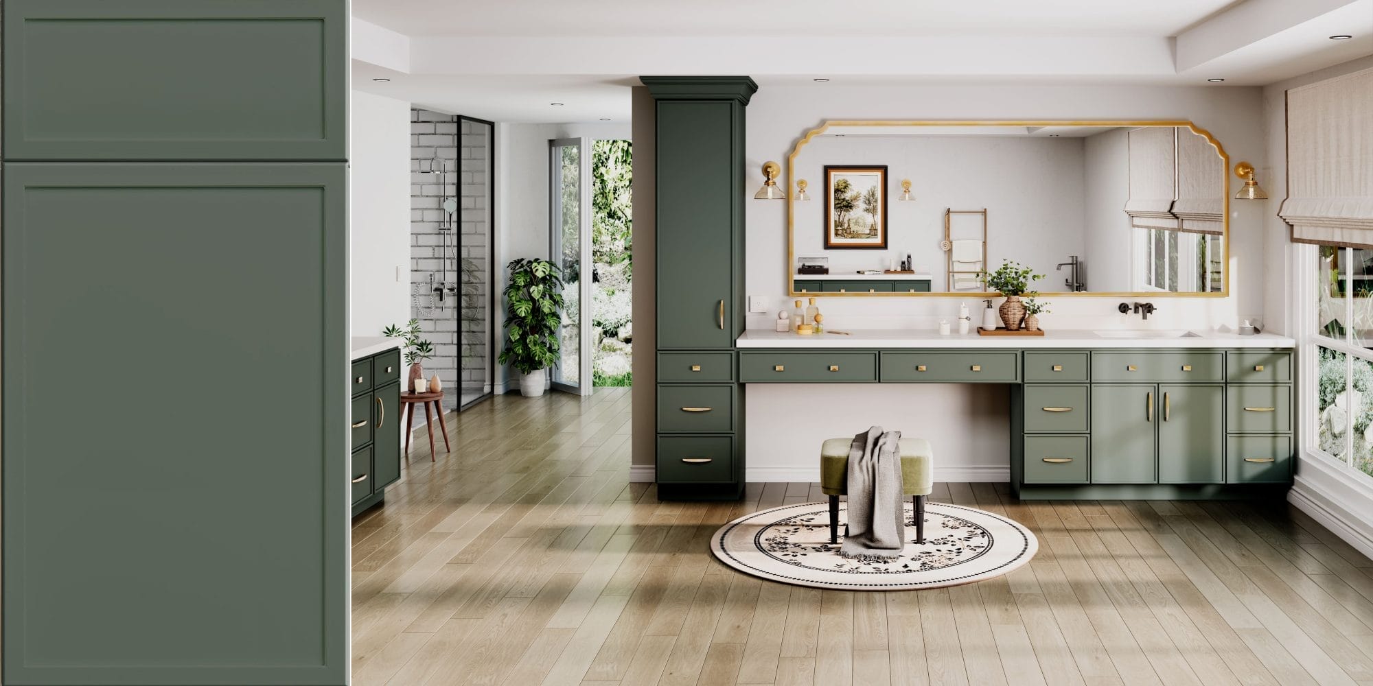 Timeworn Shaker Slim Green Bathroom Vanities RTA