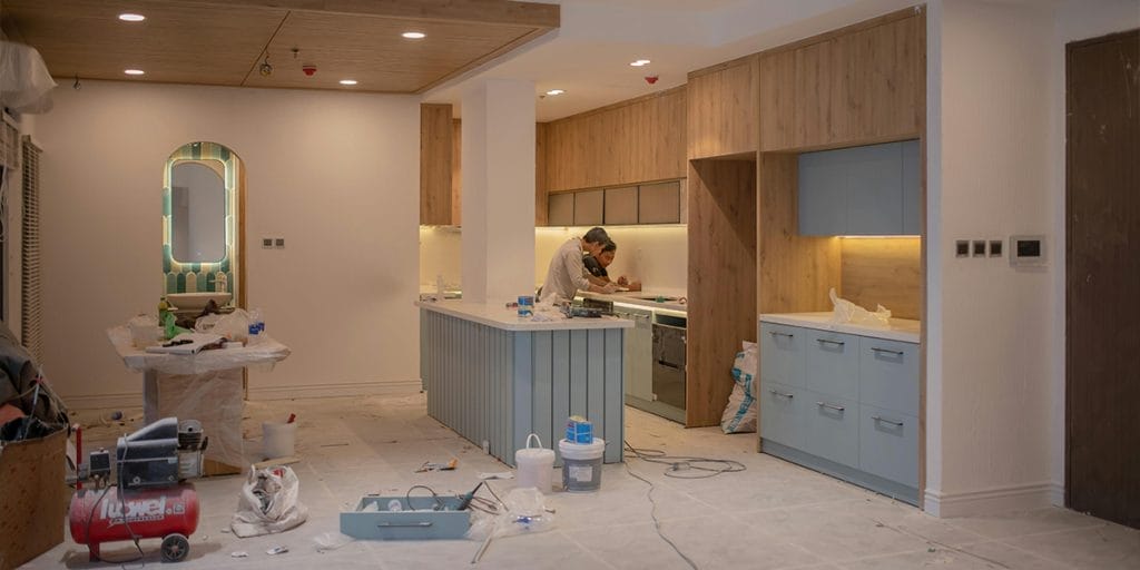 kitchen remodel in progress