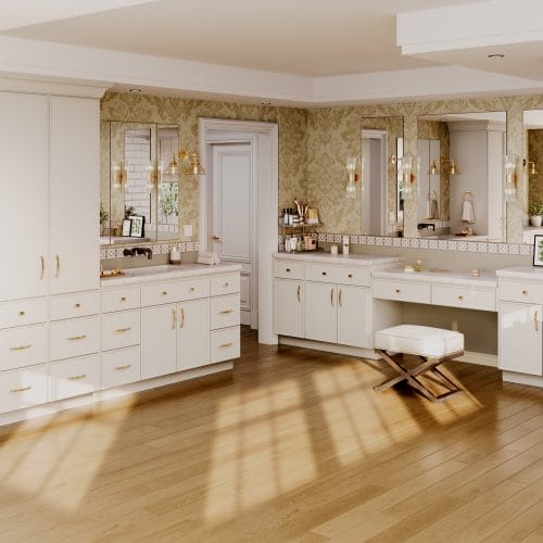 Nacreous Shaker Slim Dove White Bathroom Vanities02