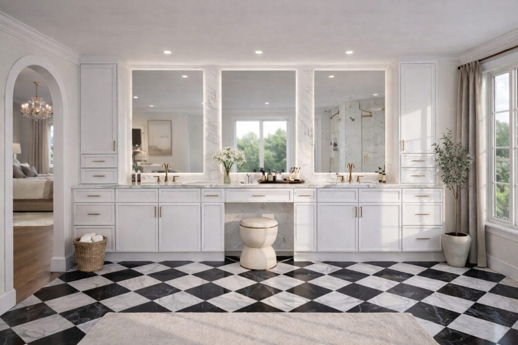 slim white shaker bathroom cabinets