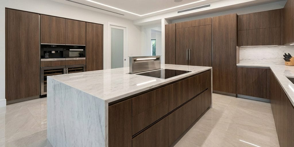 Brown minimalist kitchen