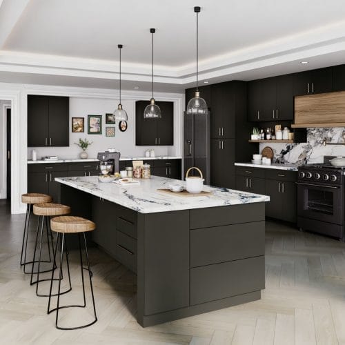 Shadowy Matte Black Cabinets – SMB06