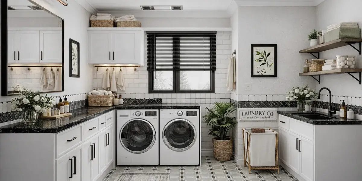 Shaker White Micro Laundry Room