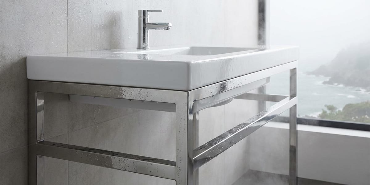 Stainless Steel & Ceramic Bathroom Vanity