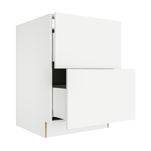Matte White Base Cabinet with 2 Drawers 2DB24