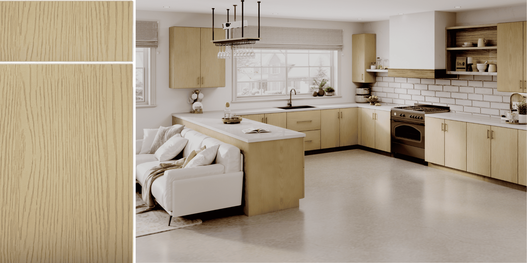 Euro Natural Grain Oak Cabinet