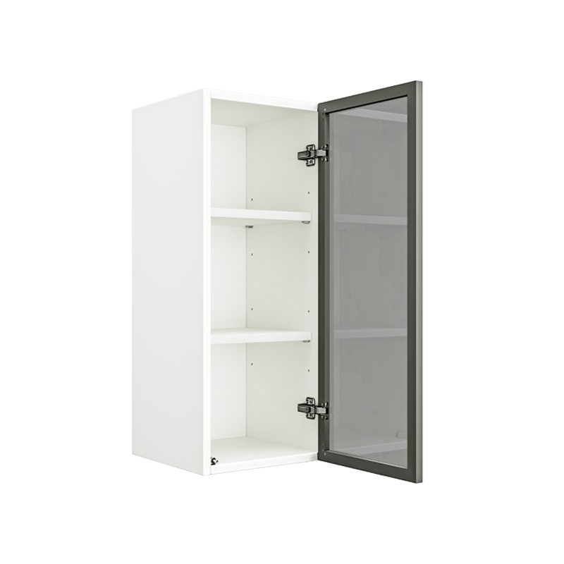 Matte White Wall Cabinet With Glass Door W1230GD