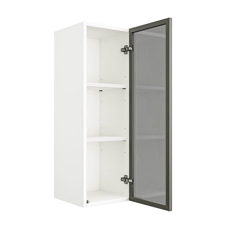 Matte White Wall Cabinet With Glass Door W1236GD