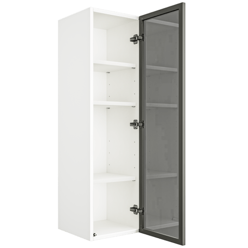 Matte White Wall Cabinet With Glass Door W1242GD