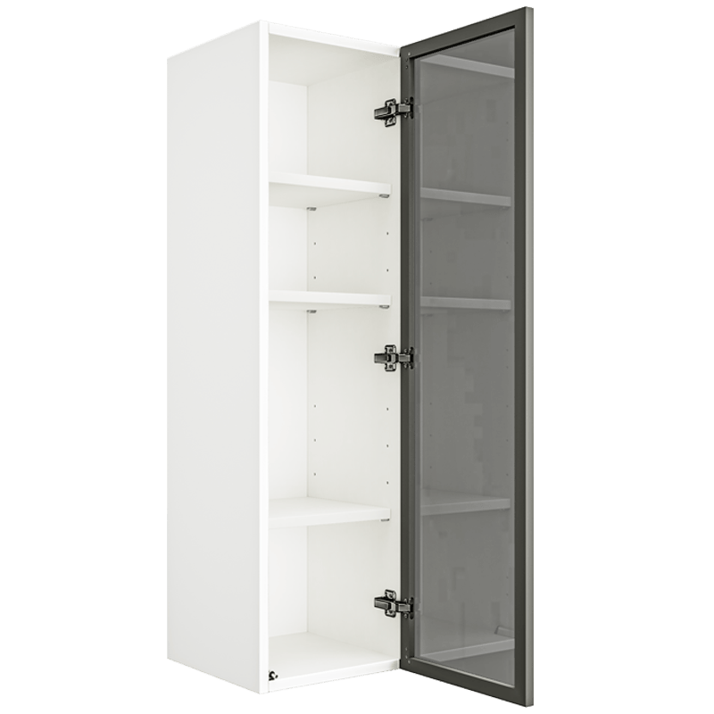 Matte White Wall Cabinet With Glass Door W1242GD
