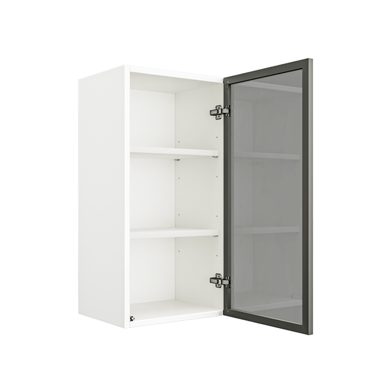 Matte White Wall Cabinet With Glass Door W1530GD