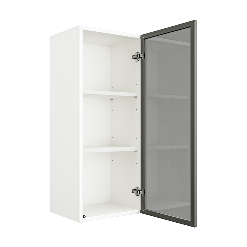 Matte White Wall Cabinet With Glass Door W1536GD