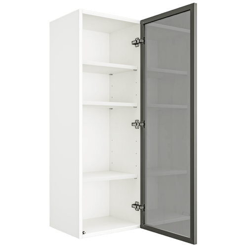 Matte White Wall Cabinet With Glass Door W1542GD