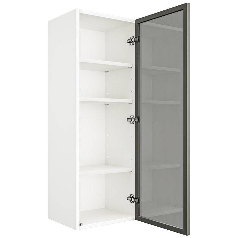 Matte White Wall Cabinet With Glass Door W1542GD