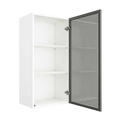 Matte White Wall Cabinet With Glass Door W1836GD