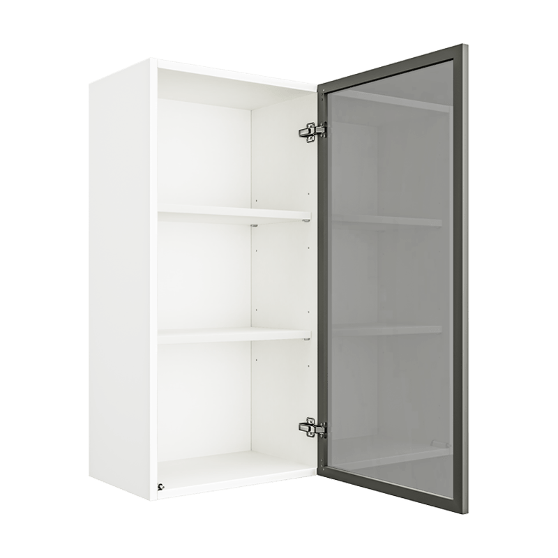 Matte White Wall Cabinet With Glass Door W1836GD