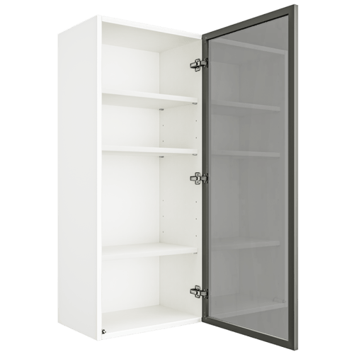 Matte White Wall Cabinet With Glass Door W1842GD